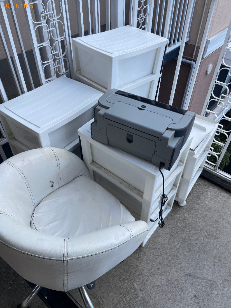 【宇治市開町】テレビボード、プリンター、椅子、収納ケース等の回収