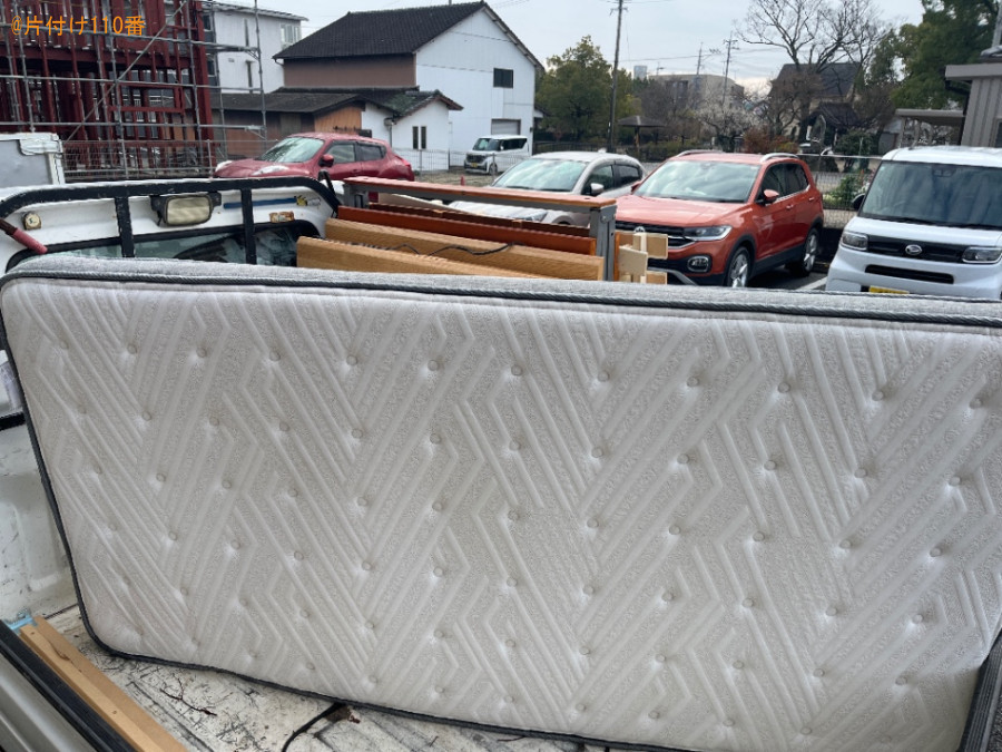 【佐賀市】マットレス付きシングルベッド、折り畳みベッド等の回収