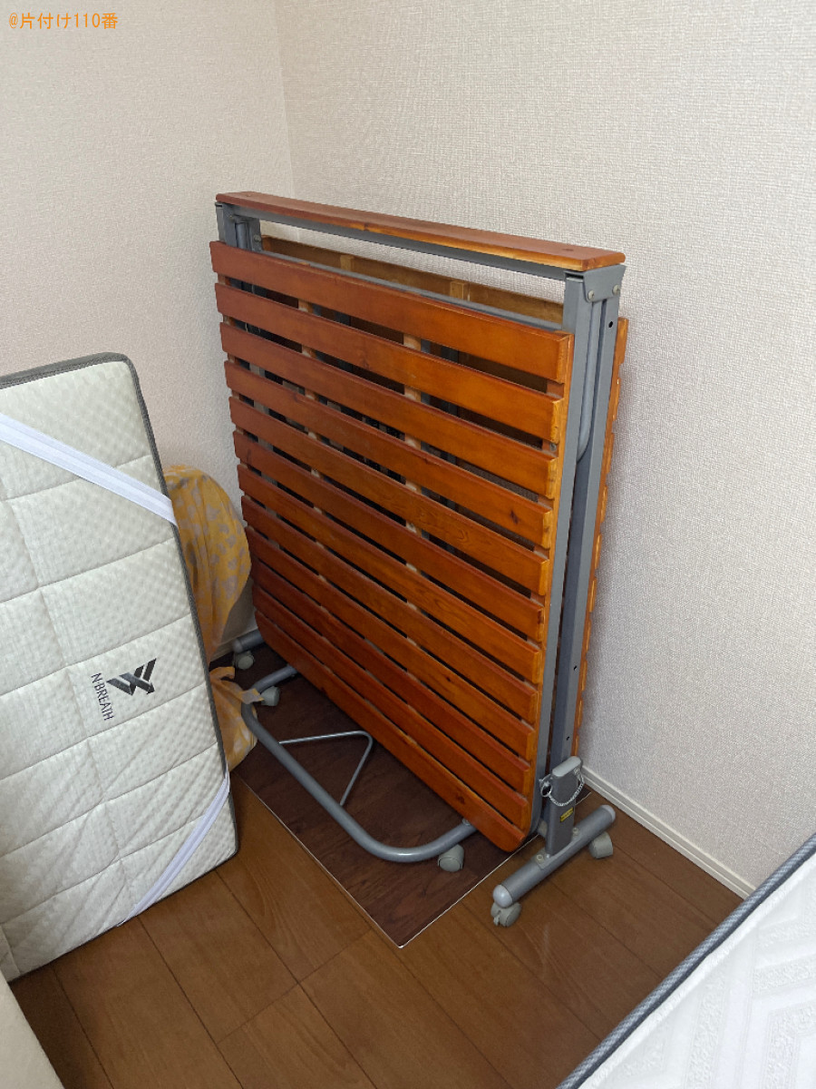 【佐賀市】マットレス付きシングルベッド、折り畳みベッド等の回収