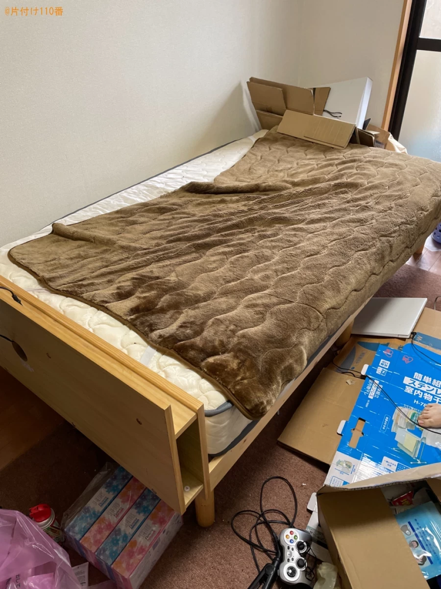 【野洲市】マットレス付きセミダブルベッド、シングルベッド等の回収
