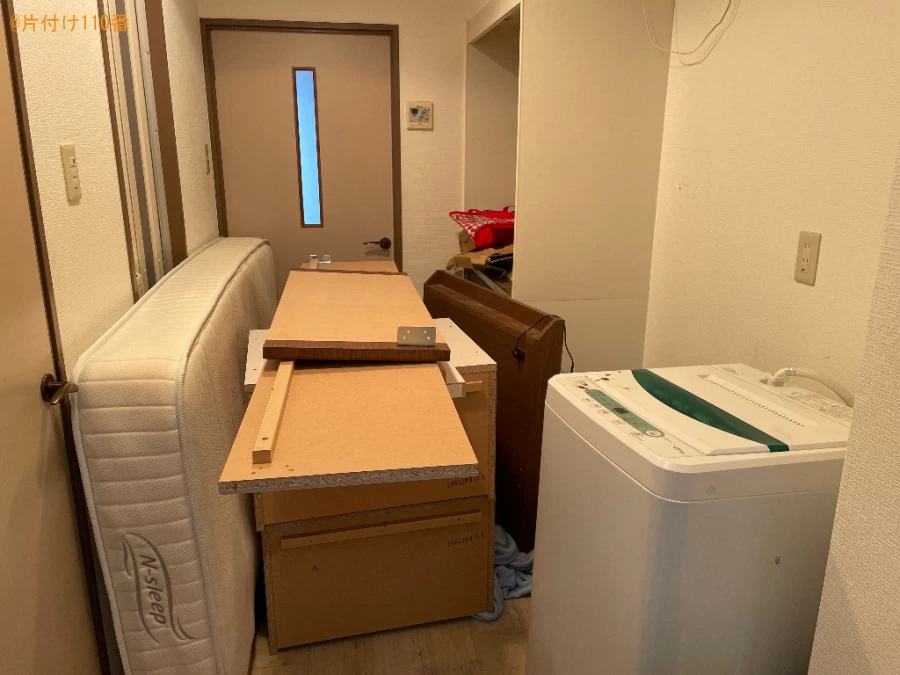 【草津市】マットレス付きシングルベッド、冷蔵庫、洗濯機等の回収