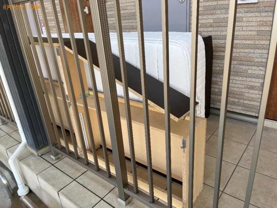 【草津市】マットレス付きシングルベッドの回収・処分ご依頼