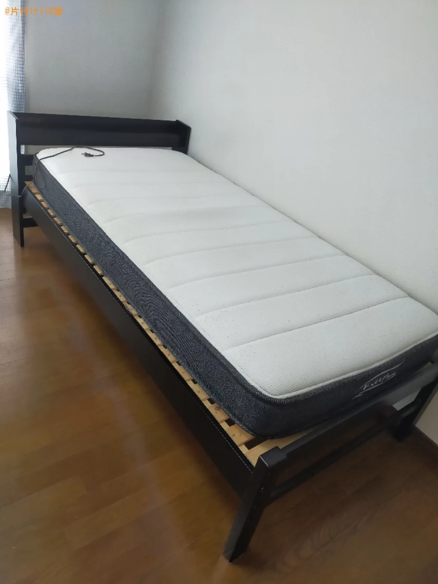 【総社市】マットレス付きシングルベッドの回収・処分ご依頼