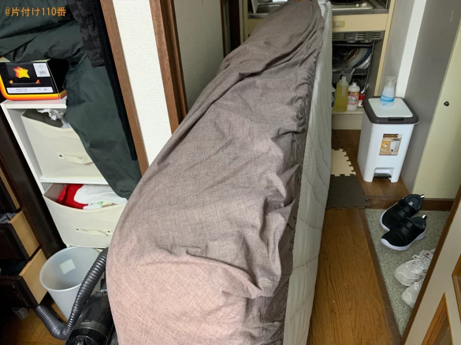 【福岡市城南区】マットレス付きシングルベッド、洗濯機の回収・処分