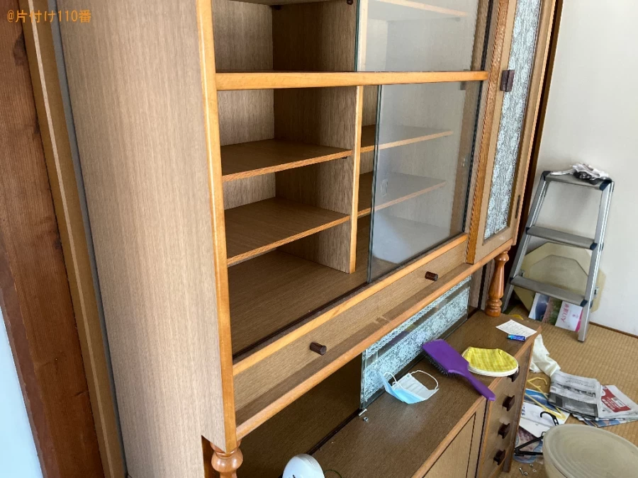 【彦根市西沼波町】冷蔵庫、シングルベッド、食器棚、タンス等の回収