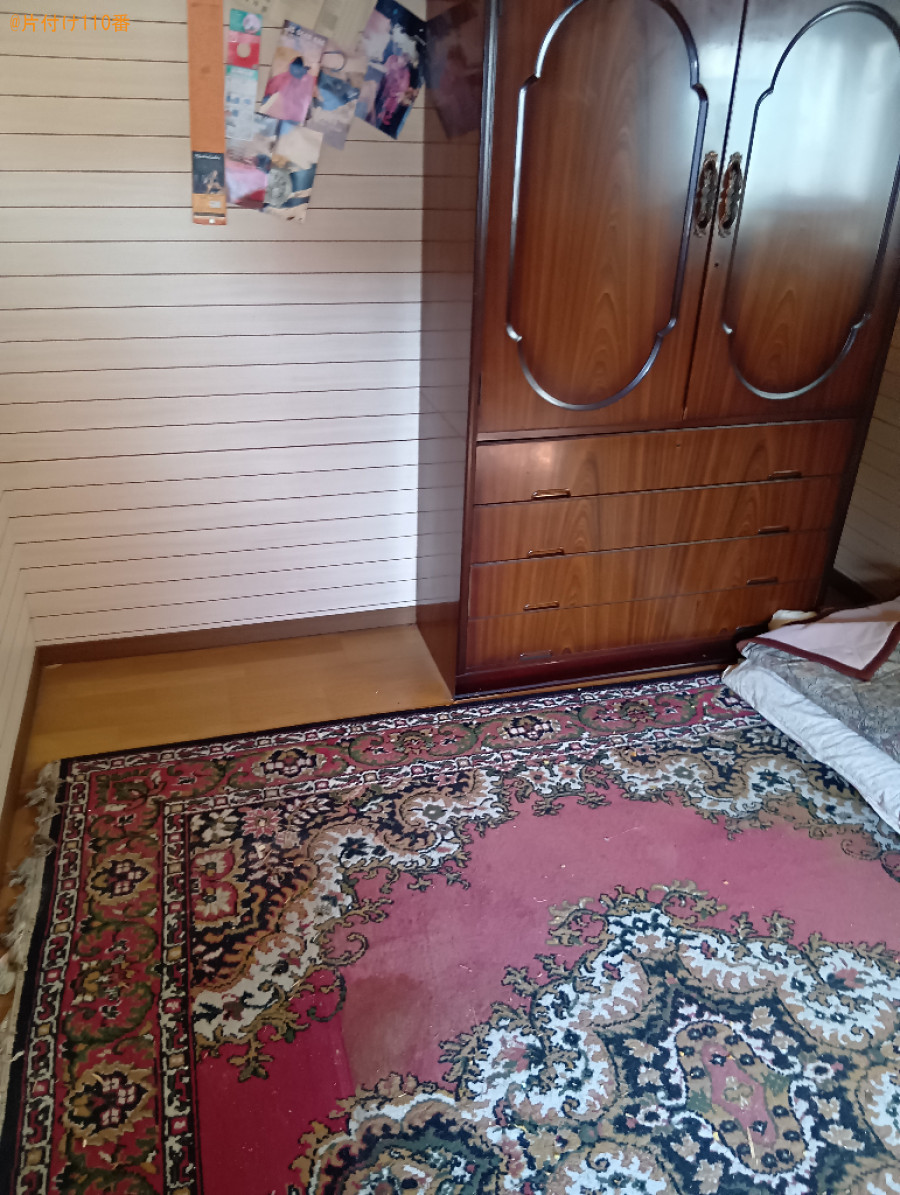 【富士宮市】マットレス付きシングルベッド、タンス、冷蔵庫等の回収