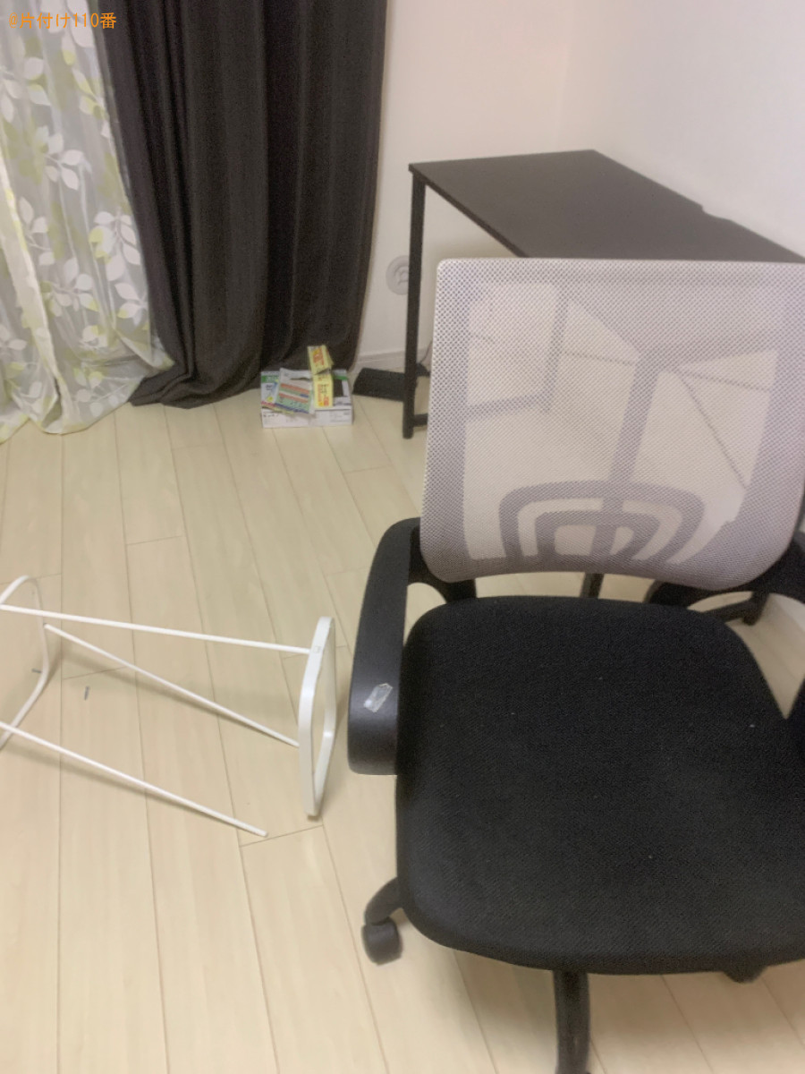 【福岡市西区】シングルベッド、ＰＣデスク、椅子、ラックの回収