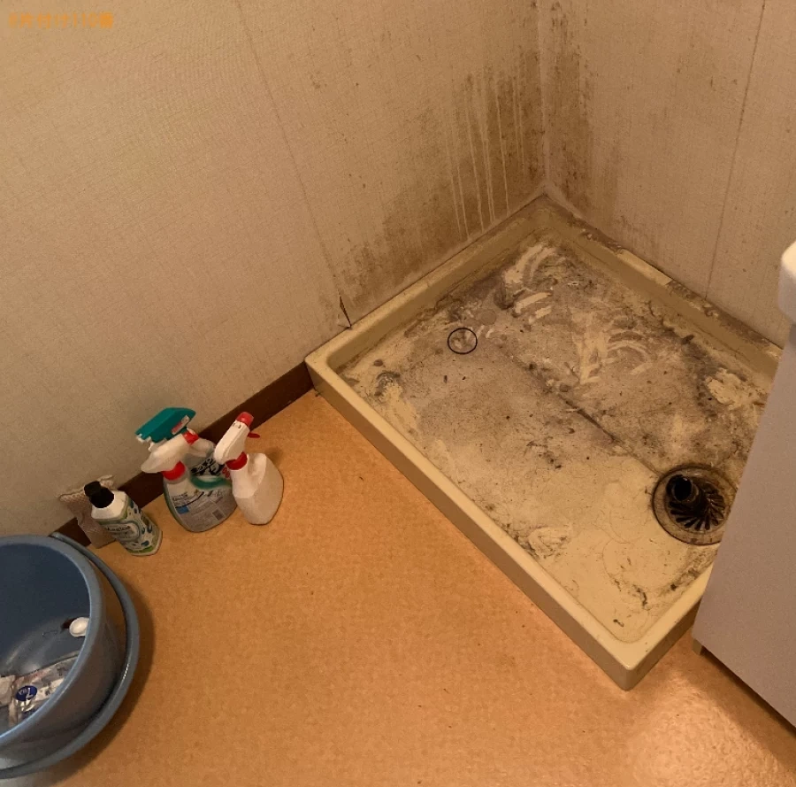 【大津市】洗濯機の回収・処分と洗濯パンの本格的な掃除ご依頼