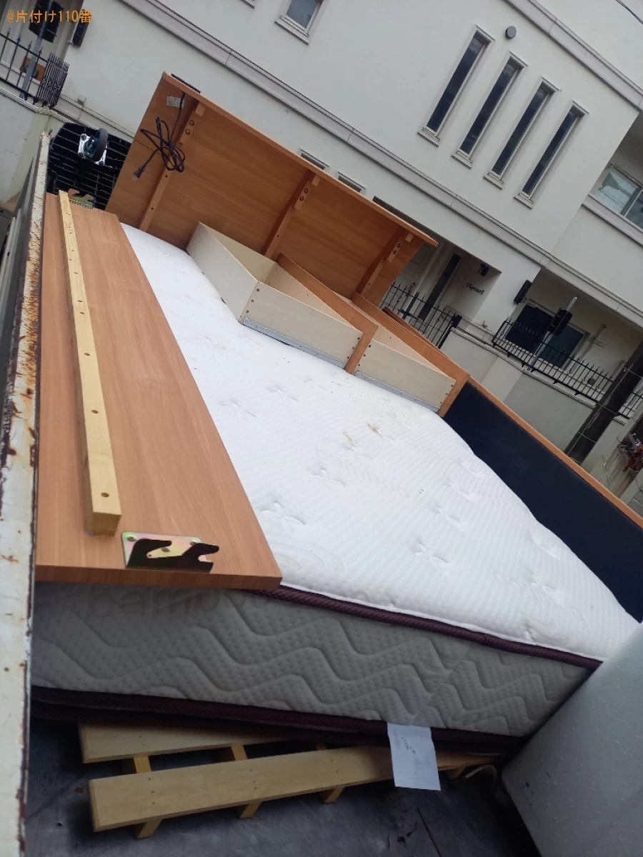 【松戸市】マットレス付きセミダブルベッドの回収・処分ご依頼