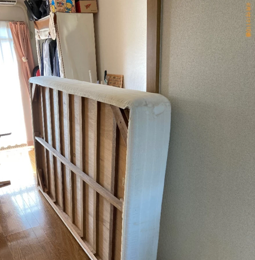 【大分市】マットレス付きセミダブルベッドの回収・処分ご依頼