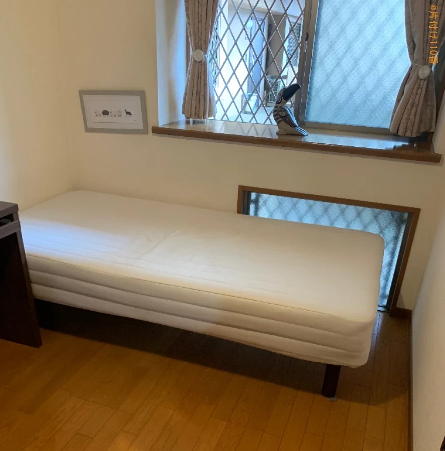 【福岡市早良区】マットレス付きシングルベッド、ラック等の回収