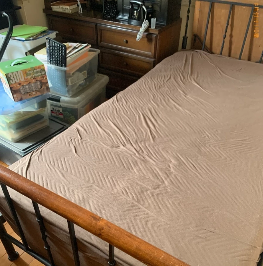 【福岡市早良区】マットレス付きシングルベッド、ラック等の回収