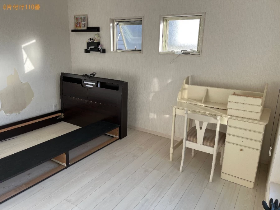 【大津市】セミダブルベッド、学習机の回収・処分ご依頼　お客様の声