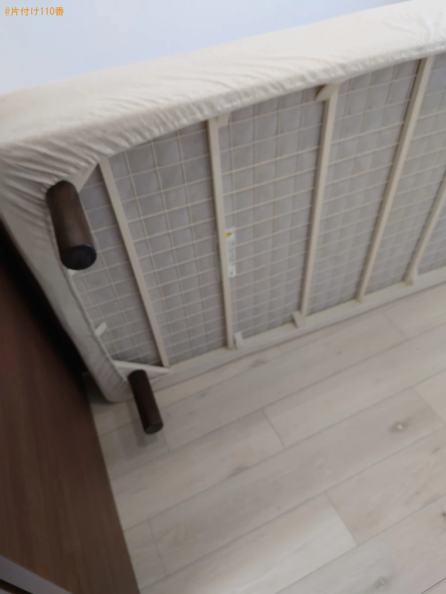 【松山市朝生田町】マットレス付きシングルベッドの回収・処分ご依頼