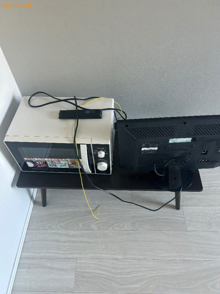 【中央区日本橋人形町】テレビ、電子レンジ、マットレス付きシングルベッド等の回収・処分