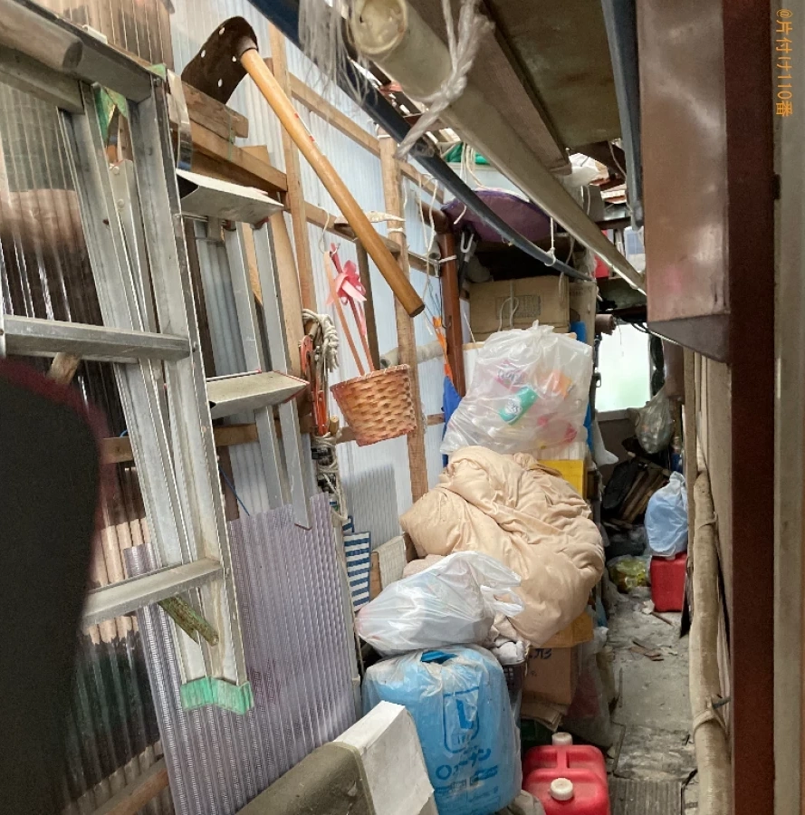 【亀岡市ひえ田野町】マットレス付きシングルベッド、布団等の回収