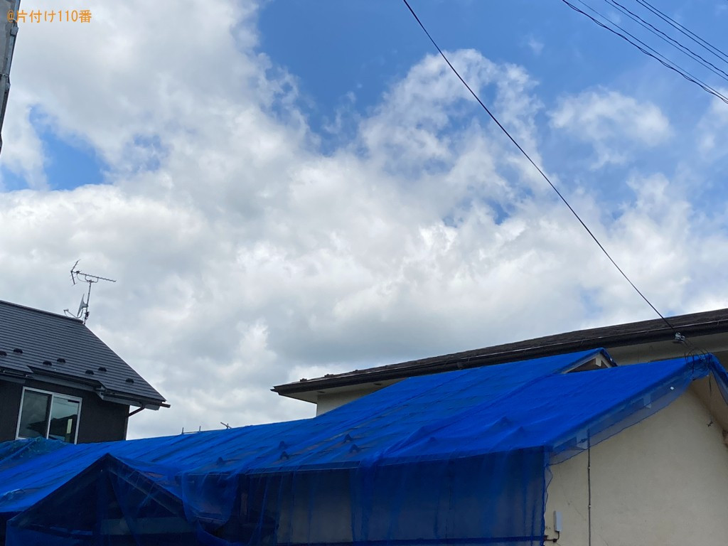 【一関市磐井町】トタン屋根の飛散防止作業、草木の伐採作業ご依頼