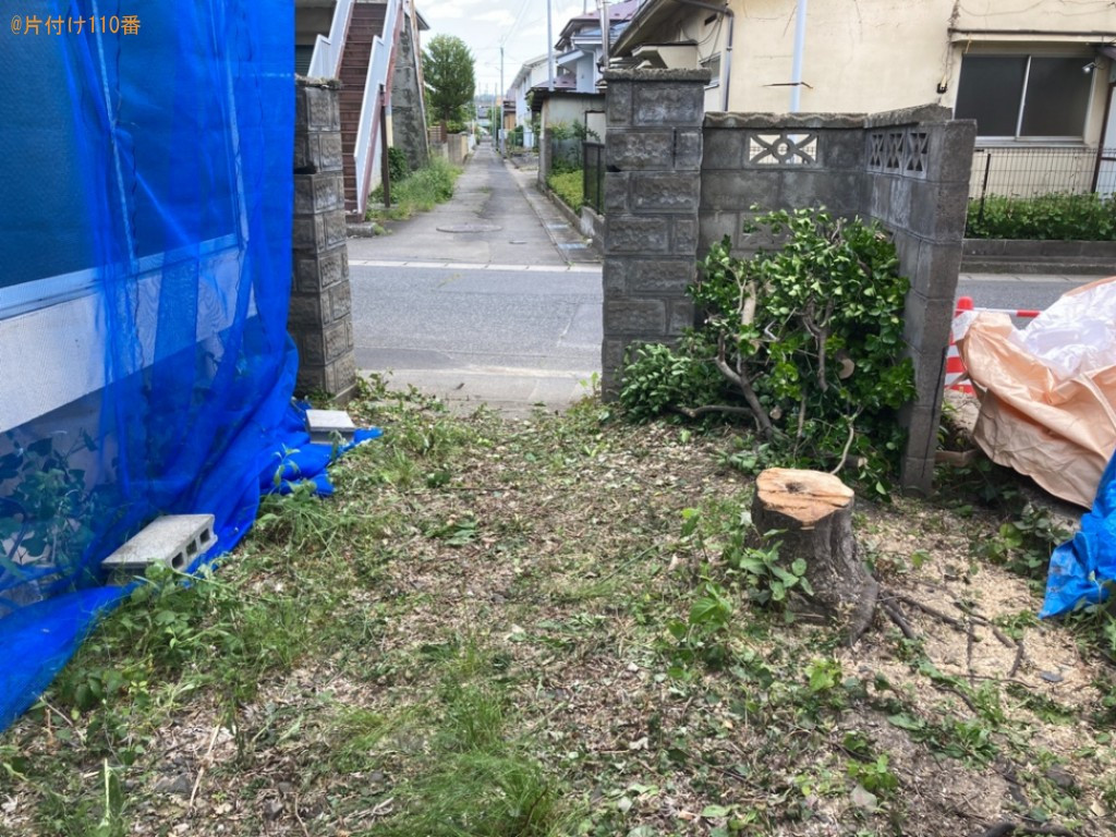 【一関市磐井町】トタン屋根の飛散防止作業、草木の伐採作業ご依頼