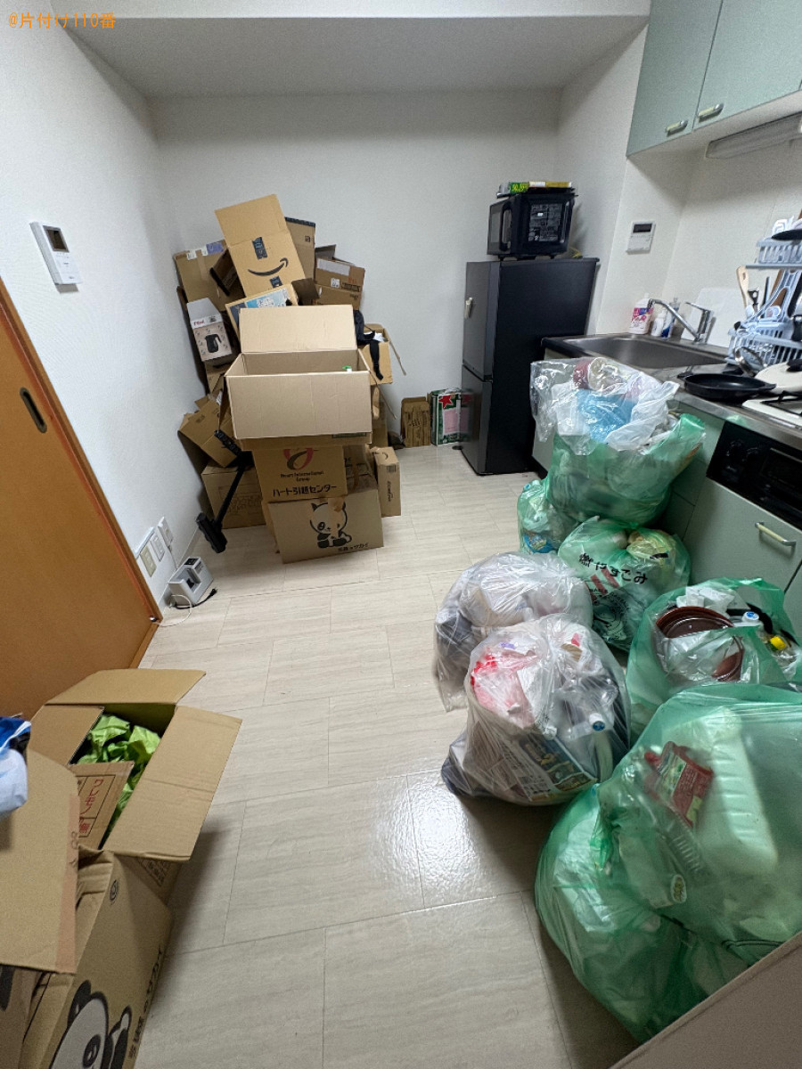 【青梅市河辺町】段ボール、一般ごみ等の回収とフローリング洗浄