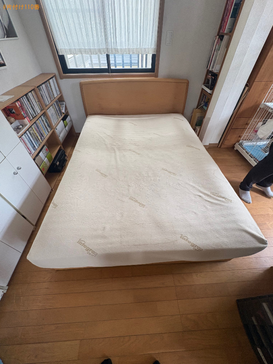 【多摩市】マットレス付きダブルベッドの回収・処分ご依頼