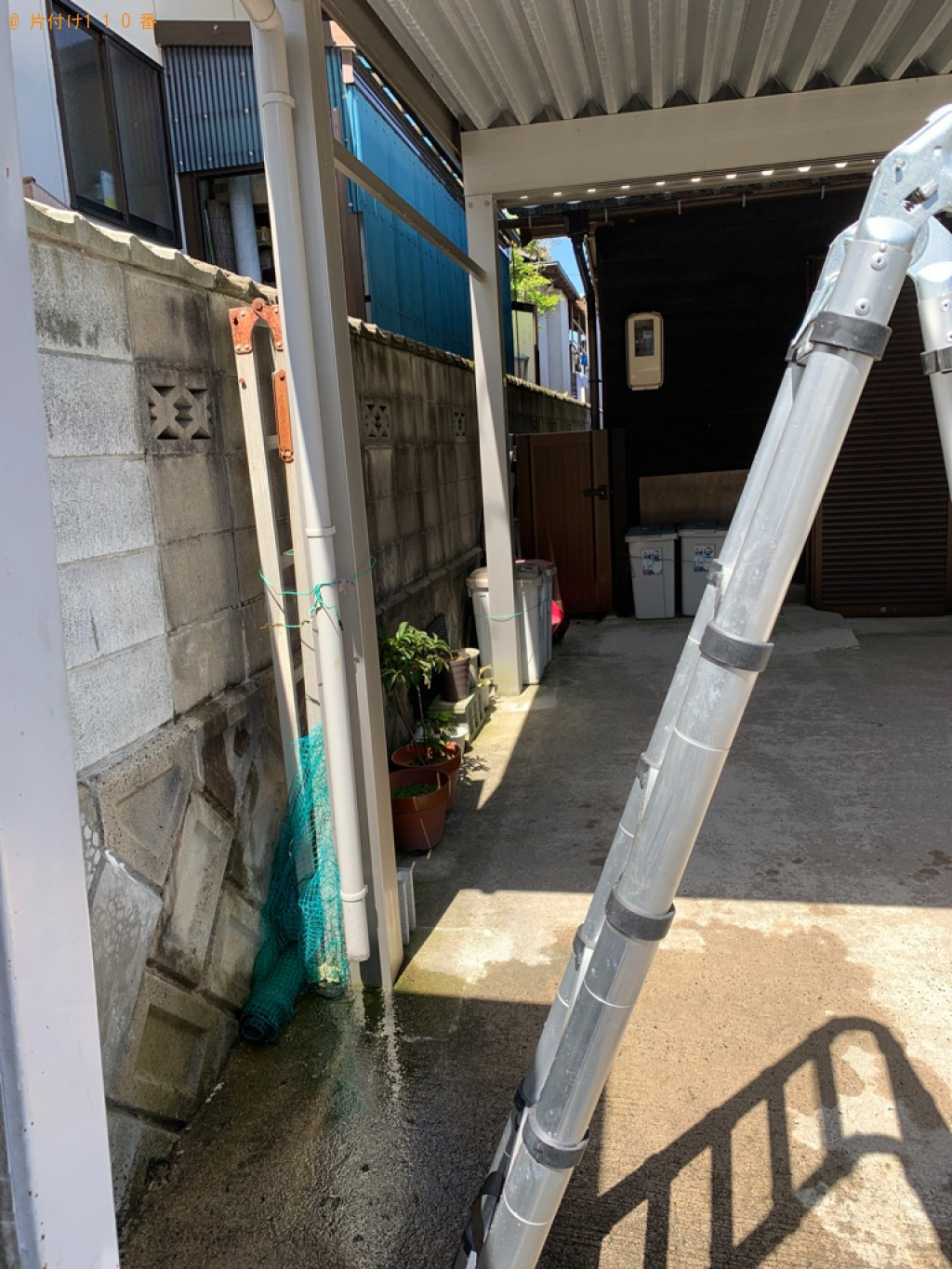 【鳥取市青谷町】カーポートの屋根の排水口掃除ご依頼　お客様の声