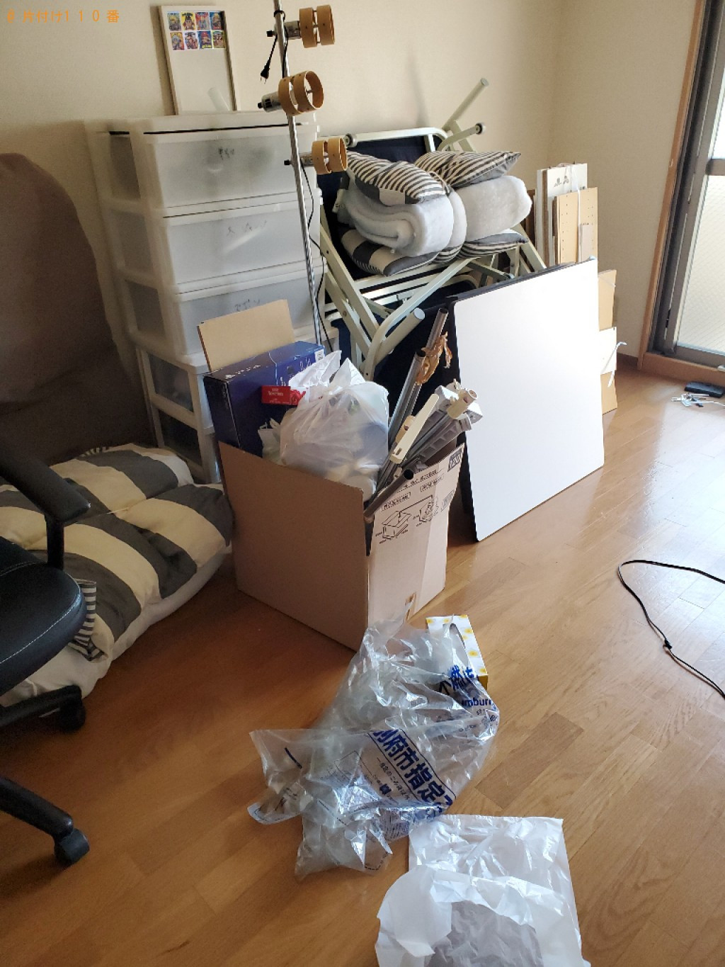 【別府市亀川中央町】原付、椅子、照明器具、収納ケース等の回収