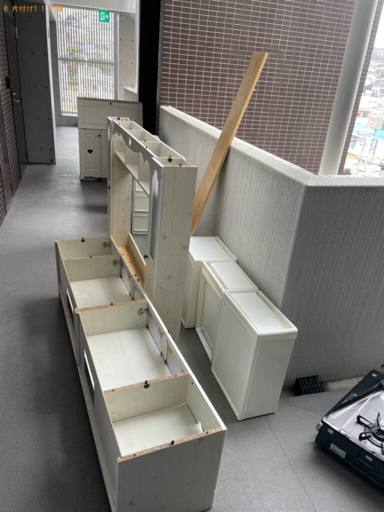 【鹿児島市新栄町】カラーボックス、学習机、ガスコンロ等の回収
