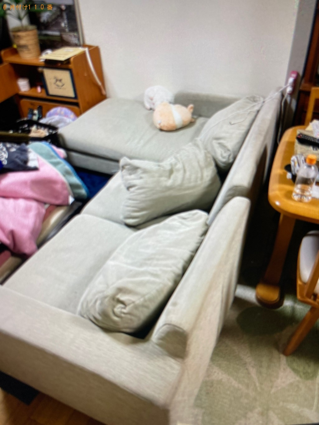 【鹿児島市柳町】三人掛けソファー、サイドボード、健康器具等の回収